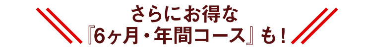 さらにお得な『6ヶ月・年間コース』も！